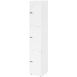 Schliessfachschrank Topas Line, 6 Ordnerhöhen, 3 Fächer, Zahlenschloss, B 400 x T 420 x H 2156 mm, weiss/weiss