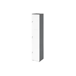 Schliessfachschrank Topas Line, 6 Ordnerhöhen, 3 Fächer, Zylinderschloss, B 400 x T 420 x H 2156 mm, graphit/weiss