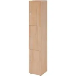 Schliessfachschrank Topas Line, 6 Ordnerhöhen, 3 Fächer, Zylinderschloss, B 400 x T 420 x H 2156 mm, Nussbaum/Nussbaum
