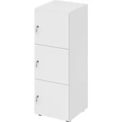Schliessfachschrank Topas Line, 3 Ordnerhöhen, 3 Fächer, Zylinderschloss, B 400 x T 420 x H 1100 mm, weiss/weiss