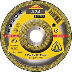 Schruppscheibe A 24 Extra D180xS6mm gekr.STA Bohr.22,23mm KLINGSPOR, 10 Stück
