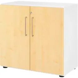 Hammerbacher Schrank V928T2/W/3/BS Weiß 80 x 42 x 74,6 cm