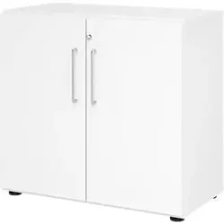 Hammerbacher Schrank V928T2/W/W/BS Weiß 80 x 42 x 74,6 cm