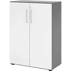 Hammerbacher Schrank V938T3/G/W/BS Grau 80 x 42 x 110 cm