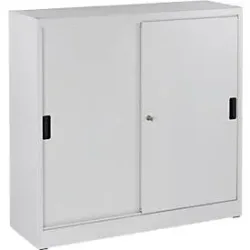 Schrank, Schiebetüren, H 1150 x B 1200 x T 400 mm, lichtgrau