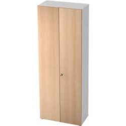 Schrank TOPAS LINE, Akten/Garderobenschrank, 6 Ordnerhöhen, B 800 mm, weiss/Eiche-Dekor