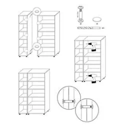 Schrankverbinder, für Tetris Wood Schranksystem, 5 Stück