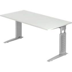 Hammerbacher Schreibtisch US16 Grau, Silber 1.600 x 800 x 680 x 680 - 860 mm