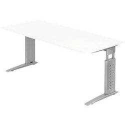 Hammerbacher Schreibtisch US19 Silber, Weiß 1.800 x 800 x 680 x 680 - 860 mm