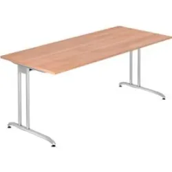 Schreibtisch Office Braun Holz 180 cm - Farbe: Nussbaum - Material: Holzwerkstoff - Schreibtisch