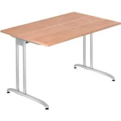 Schreibtisch Office Braun Holz 120 cm - Farbe: Nussbaum - Material: Holzwerkstoff - Schreibtisch