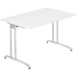 Schreibtisch Office Weiss Holz 120 cm - Material: Holzwerkstoff - Schreibtisch
