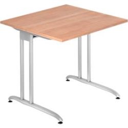 Schreibtisch Office Braun Holz 80 cm - Farbe: Nussbaum - Material: Holzwerkstoff - Schreibtisch