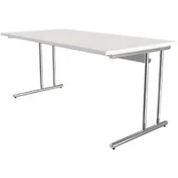 Schreibtisch Toledo, höhenverstellbar, Rechteck, C-Fuss-Gestell, Breite 1600 mm, weiss