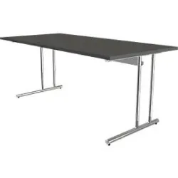 Schreibtisch Toledo, höhenverstellbar, Rechteck, C-Fuss-Gestell, Breite 1800 mm, anthrazot