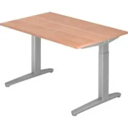 Schreibtisch Office Braun Holz 120 cm Höhenverstellbar (manuell) - Farbe: Nussbaum - Material: Holzwerkstoff - Schreibtisch