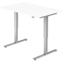 Schreibtisch Office Weiss Holz 120 cm Höhenverstellbar (manuell) - Material: Holzwerkstoff - Schreibtisch