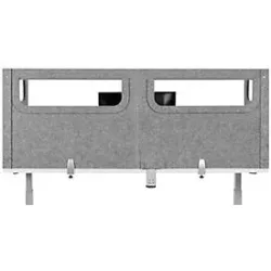 BakkerElkhuizen BNESSUALGY160D60 Bakker Tischtrennwand U-Form mit Acrylfenster grau 60cm tief