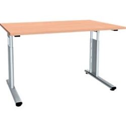 Schreibtisch ALICANTE, C-Fuss, Rechteck, B 1200 x T 800 x H 680-820 mm, Buche-Dekor
