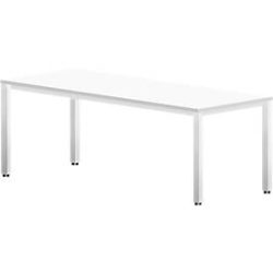 Schreibtisch BEXXSTAR, Quadratrohrfuss, Rechteck, B 2000 x T 1000 x H 740 mm, weiss