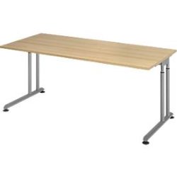 Schreibtisch Office Braun Holz 180 cm - Farbe: eiche - Material: Holzwerkstoff - Schreibtisch