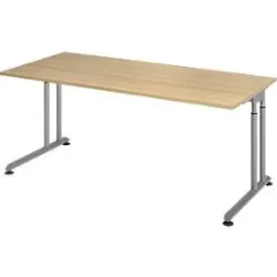 Schreibtisch Office Braun Holz 180 cm - Farbe: eiche - Material: Holzwerkstoff - Schreibtisch