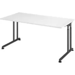 Schreibtisch Office Weiss Holz 160 cm - Material: Holzwerkstoff - Schreibtisch