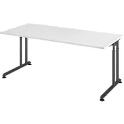 Schreibtisch Office Weiss Holz 180 cm - Material: Holzwerkstoff - Schreibtisch