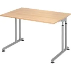 Schreibtisch Office Braun Holz 120 cm - Farbe: eiche - Material: Holzwerkstoff - Schreibtisch