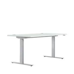 Schreibtisch ERGO DRIVE ED 470, elektrisch höhenverstellbar, Rechteck, T-Fuss, B 1600 x T 800 x H 692-1147 mm, lichtgrau