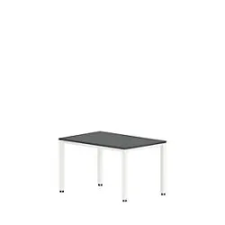 Schreibtisch NEVADA, 4-Fuss, Rechteck, Quadratrohr, B 1200 x T 800 x H 740 mm, dunkelgrau/weiss
