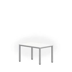 Schreibtisch NEVADA, 4-Fuss, Rechteck, Quadratrohr, B 1200 x T 800 x H 740 mm, weiss/alusilber