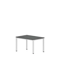 Schreibtisch NEVADA, 4-Fuss, Rechteck, Rundrohr, B 1200 x T 800 x H 740 mm, dunkelgrau/weiss