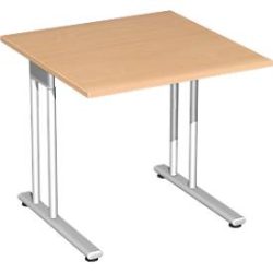 Schreibtisch PALENQUE, C-Fuss, Rechteck, B 800 x T 800 x H 720 mm, Buche