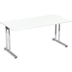 Schreibtisch PALENQUE, C-Fuss, Rechteck, B 1600 x T 800 x H 720 mm, weiss