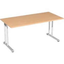 Schreibtisch PALENQUE, C-Fuss, Rechteck, B 1600 x T 800 x H 720 mm, Buche