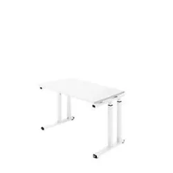 Schreibtisch Set Up, Rechteck, C-Fuss, B 1300 x T 650 x H 685-820 mm, weiss/weiss