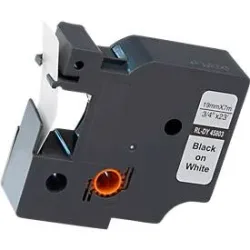 Schriftband kompatibel zu Dymo® Beschriftungsband D1/45803, selbstklebend, weiss/schwarz, Kunststoff, L 7 m x B 19 mm