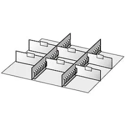 Schubladen-Unterteilungen, 2 Zwischenstege/6 Trennwände, 75mm