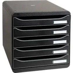 Exacompta Schubladenbox BIG-BOX PLUS Polystyrol Schwarz 27,8 x 34,7 x 27,1 cm