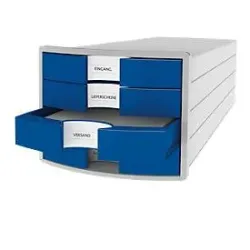 HAN Schubladenset Impuls Polystyrol Hellgrau, Blau 28 x 36,7 x 23,5 cm