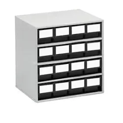 TRESTON ESD-Schubladenmagazin, beständig gegen Öle, Säuren und Lösungsmittel, HxBxT 395 x 400 x 300 mm, 16 Schubladen