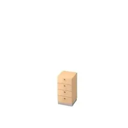 Schubladenschrank, 2 OH, B 400 x T 420 mm, Ahorn-Dekor