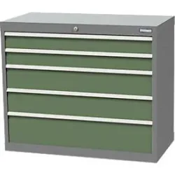 Schubladenschrank Bedrunka+Hirth, 5 Schübe, abschliessbar, bis 1200 kg, B 980 x T 500 x H 819 mm, Stahlblech