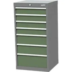 Schubladenschrank Bedrunka+Hirth, 7 Schübe, abschliessbar, bis 1200 kg, B 530 x T 500 x H 1019 mm, Stahlblech