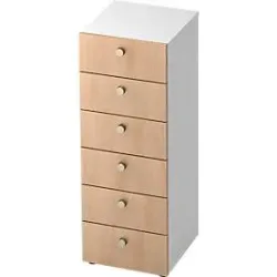 Schubladenschrank TOPAS LINE, 3 OH, B 400 mm, weiss/Eiche-Dekor