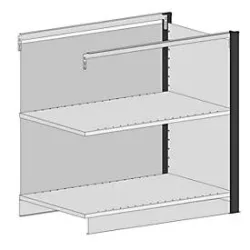 Schulte Lagertechnik Mittelmodul für erweiterbares Thekensystem MULTIplus, 1 Modulrahmen, Breite Aufsatz 1006 mm, ohne Arbeitsplatte