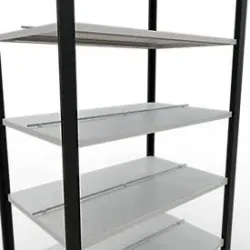 Schulte Lagertechnik Büroregal Stecksystem MultiPlus150, Grundregal, 7 Fachböden, mit Mittelanschlag, B 1000 x T 600 x H 2300 mm, Schwarz/Lichtgrau