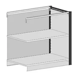 Schulte Lagertechnik Endmodul für erweiterbares Thekensystem MULTIplus, 1 Modulrahmen, 1 Abschlussblende, Breite Aufsatz 1056 mm, ohne Arbeitsplatte