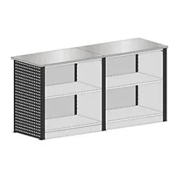 Schulte Lagertechnik erweiterbares Thekensystem MULTIplus Set 1, gerade, 1 x Startmodul/1 x Endmodul, ohne Arbeitsplatten